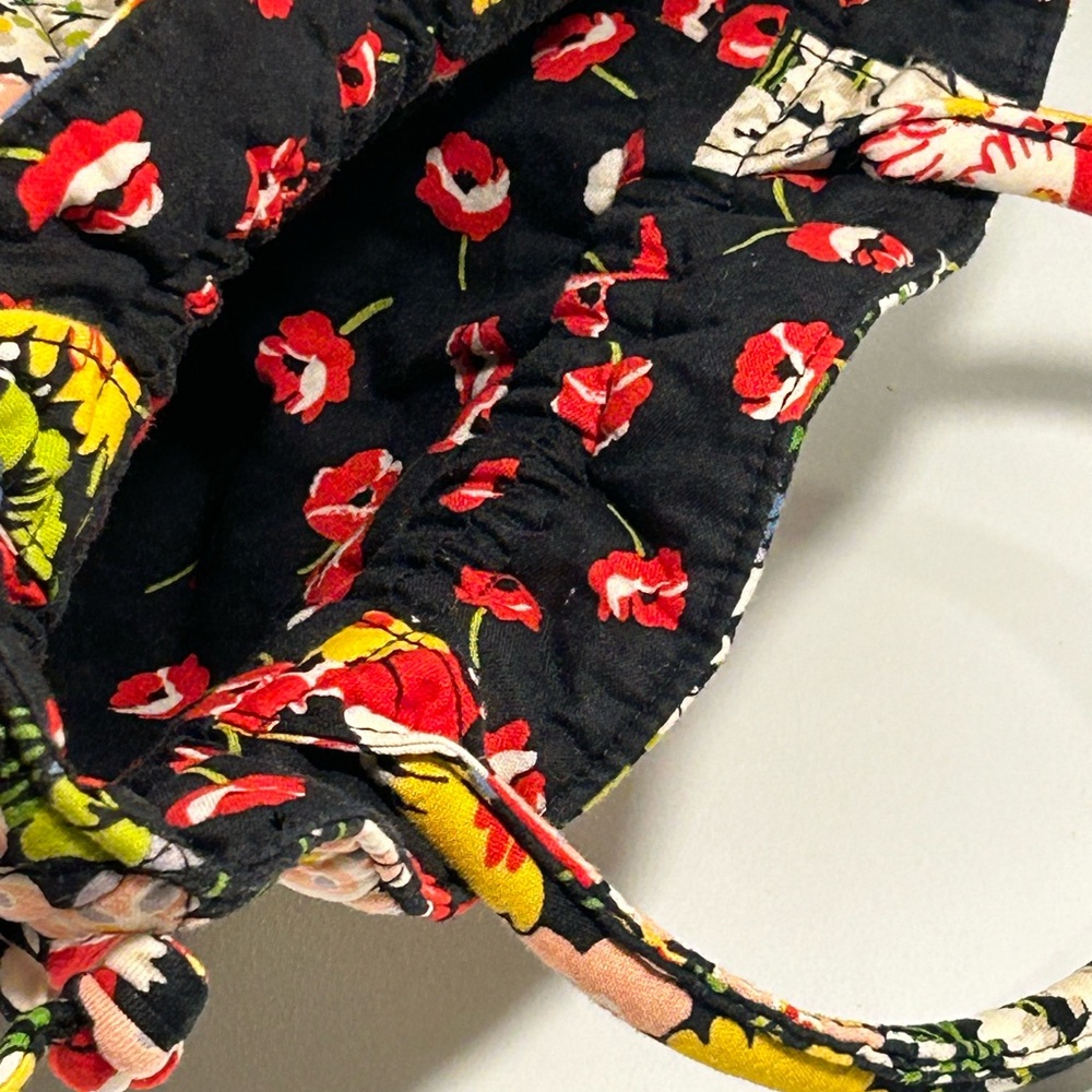 Vera Bradley Quilted Ring Handle Tote Floral Drawstring Bag Retired Pattern - Picture 7 of 12
